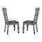 Wood Side Chair With Urn Backs, Set of 2, Gray-Dining Chairs-Gray-Wood-JadeMoghul Inc.