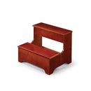 Wooden, 2-Step Solid Step Stool, Warm Red Brown-Accent and Garden Stools-Brown-WOOD VENEER-JadeMoghul Inc.