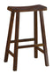 Wooden 29" Counter Height Stool with Saddle Seat, Warm Cherry Brown, Set Of 2-Bar Stools and Counter Stools-Brown-Wood-JadeMoghul Inc.