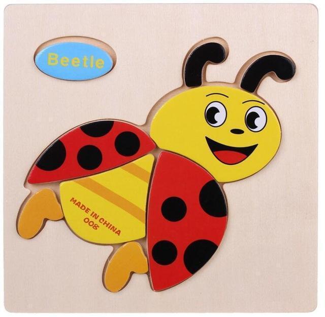 Wooden 3D Puzzle Jigsaw Wooden Toys For Children Cartoon Animal Puzzles Intelligence Kids Children Educational Toy-Sky Blue-JadeMoghul Inc.