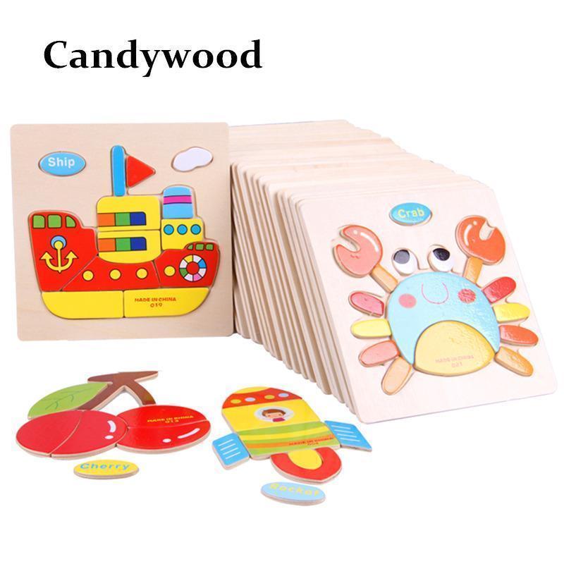 Wooden 3D Puzzle Jigsaw Wooden Toys For Children Cartoon Animal Puzzles Intelligence Kids Children Educational Toy-White-JadeMoghul Inc.