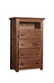 Wooden 4 Drawers Media Chest With 1 Top Shelf In Mahogany Finish, Brown-Cabinet and Storage chests-Brown-Wood-JadeMoghul Inc.