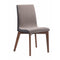 Wooden Armless Dining Side Chair, Gray & Walnut Brown, Set of 2-Dining Chairs-Gray & Brown-Wood & Fabric-JadeMoghul Inc.