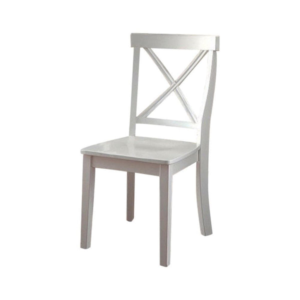 Wooden Armless Side chair, White, Pack of 2-Dining Chairs-White-Wood-JadeMoghul Inc.