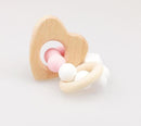 Wooden Baby Bracelet Animal Shaped Jewelry Teething For Baby Organic Wood Silicone Beads Baby Rattle Stroller Accessories Toys