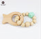 Wooden Baby Bracelet Animal Shaped Jewelry Teething For Baby Organic Wood Silicone Beads Baby Rattle Stroller Accessories Toys