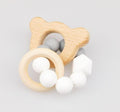 Wooden Baby Bracelet Animal Shaped Jewelry Teething For Baby Organic Wood Silicone Beads Baby Rattle Stroller Accessories Toys