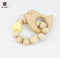 Wooden Baby Bracelet Animal Shaped Jewelry Teething For Baby Organic Wood Silicone Beads Baby Rattle Stroller Accessories Toys