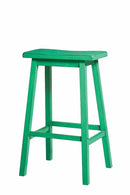 Wooden Bar Stool (Set-2), Antique Green-Bar Stools and Counter Stools-Antiqued Green-Rbw-JadeMoghul Inc.