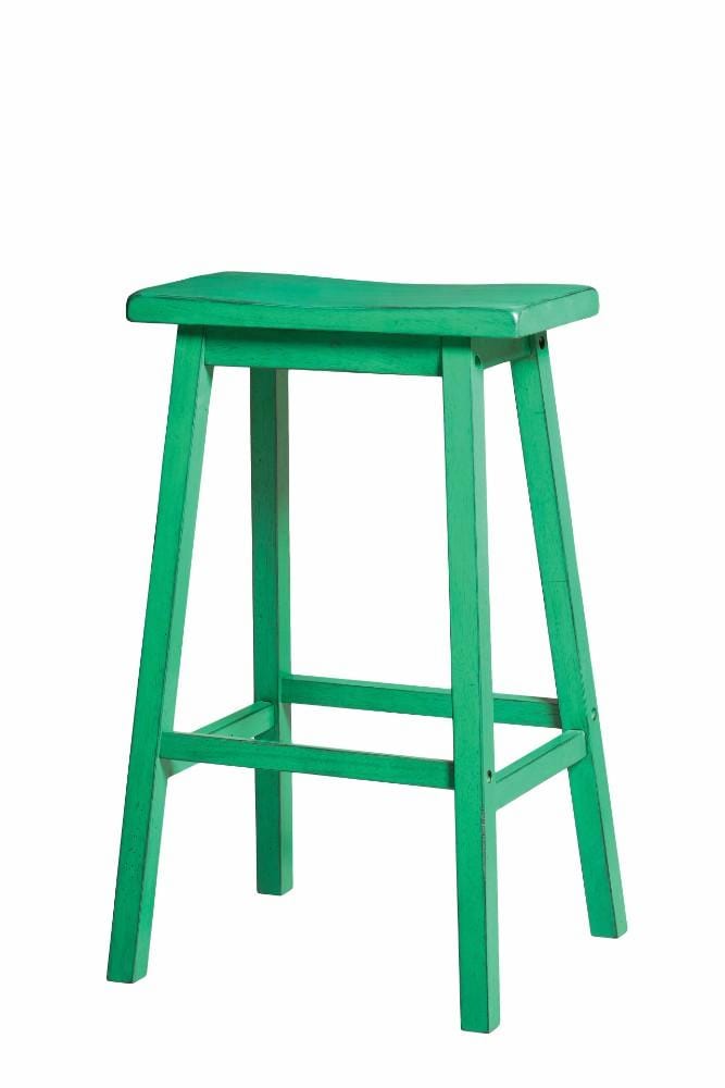 Wooden Bar Stool (Set-2), Antique Green-Bar Stools and Counter Stools-Antiqued Green-Rbw-JadeMoghul Inc.