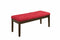 Wooden Bench With Fabric Seat, Red Linen & Walnut Brown-Accent and Storage Benches-Red & Brown-Linen Fabric Wood Foam-JadeMoghul Inc.