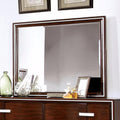 Wooden Beveled Mirror, Brown Cherry-Wall Mirrors-Brown Cherry-Wood-JadeMoghul Inc.
