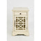 Wooden Chairside Table with Power Outlets, Antique Cream-End Tables-Cream-Wood Metal and Glass-JadeMoghul Inc.