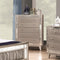 Wooden Chest with 5 Drawers, Mercury Silver-Bedroom Furniture-Silver-Wood-JadeMoghul Inc.
