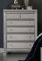 Wooden Chest With 6 Drawers In Sliver-Accent Chests and Cabinets-Silver-Wood-JadeMoghul Inc.