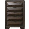 Wooden Chest with Dramatic Beveled Drawer Fronts, Espresso Brown-Cabinet and Storage Chests-Brown-Wood And Metal-JadeMoghul Inc.