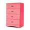 Wooden Chest With Handle Bar In Pink-Accent Chests and Cabinets-Pink-Wood-JadeMoghul Inc.