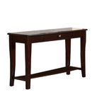 Wooden Console Table With One Drawers Brown-Console Tables-Brown-RUBBER WOOD PLYWOOD MDF BIRCH VENEER-JadeMoghul Inc.