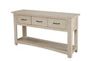 Wooden Console Table With Three Drawers, Antique White-Console Tables-White-Pine-JadeMoghul Inc.