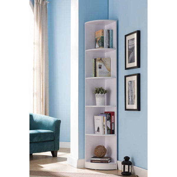Wooden Corner Display Cabinet , White-Cabinets-White-MDF Wood-JadeMoghul Inc.