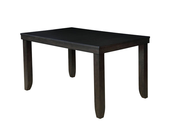 Wooden Counter Height Table with Tapered Legs, Dark Walnut Brown-Dining Tables-Brown-Wood-JadeMoghul Inc.