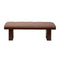 Wooden Dining Bench With Tufted Upholstery Brown-Dining Benches-Brown-Acacia Solids-JadeMoghul Inc.