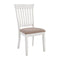 Wooden Dining Side Chair with Polyester Upholstered Seat, Set of Two, White and Brown-Office Chairs-White and Brown-Wood-JadeMoghul Inc.