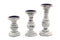 Wooden Distressed Finish Pillar Shaped Candleholder, Set of 3, White-Candleholders-White-Mango Wood-White-JadeMoghul Inc.