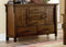 Wooden Dresser With 5 Drawers And 2 Cabinets, Oak Brown-Bedroom Furniture-Brown-Wood-JadeMoghul Inc.