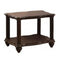 Wooden End Table with Lower Shelf, Dark Walnut Brown-End Tables-Brown-Wood-JadeMoghul Inc.