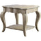 Wooden End Table with Lower Shelf in Antique Taupe Silver Finish-Side & End Tables-Silver-Wood-JadeMoghul Inc.