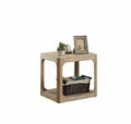 Wooden End Table with Lower Shelf, Natural Oak Brown-Side & End Tables-Brown-Wood-JadeMoghul Inc.