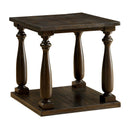 Wooden End Table with Open Shelf, Dark Walnut Brown-Console Tables-Brown-Solid Wood/Wood Veneer/Others-JadeMoghul Inc.