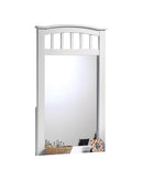 Wooden Frame Mirror In Window Style, White-Wall Mirrors-White-Wood-JadeMoghul Inc.