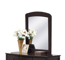 Wooden Frame Mirror With Arched Top, Walnut Brown-Mirrors-Brown-Wood-JadeMoghul Inc.