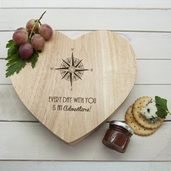 Wooden Gifts & Accessories Cheese Board Ideas Romantic Compass Heart Cheese Board Treat Gifts