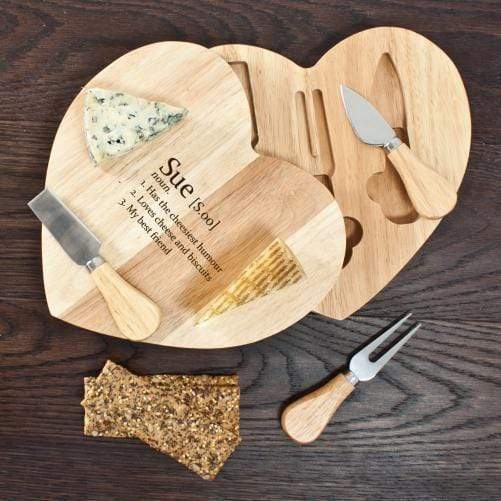 Wooden Gifts & Accessories Cheese Board Ideas Your Definition Heart Cheese Set Treat Gifts