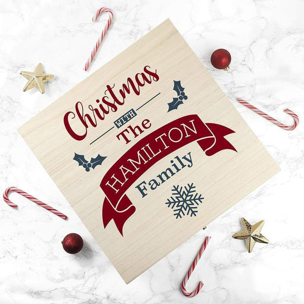 Wooden Gifts & Accessories Christmas Gift Ideas Personalised Our Family's Christmas Eve Box Treat Gifts