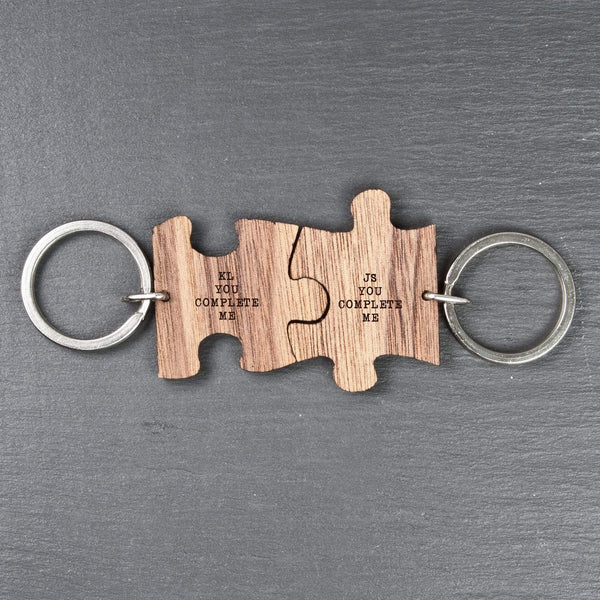 Wooden Gifts & Accessories Custom Keychains You Complete Me Romantic Jigsaw Keyring Treat Gifts