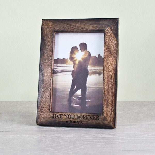 Wooden Gifts & Accessories Custom Photo Frames Single Portrait Photo Frame - Darkened Wood Treat Gifts