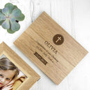Wooden Gifts & Accessories Personalised Christening Cross Midi Oak Photo Cube Keepsake Box Treat Gifts