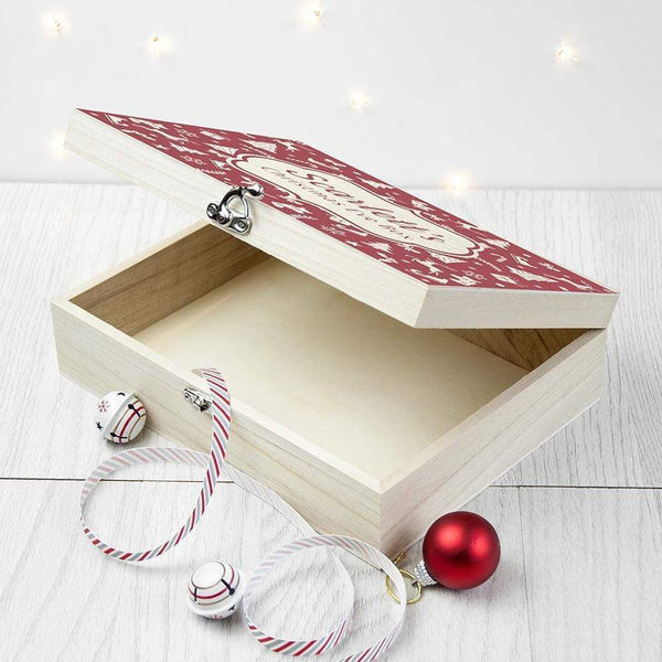Wooden Gifts & Accessories Personalised Christmas Gifts Eve Box With Festive Pattern Treat Gifts