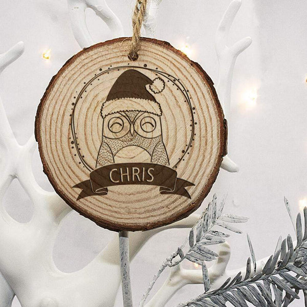 Wooden Gifts & Accessories Personalised Christmas Gifts - Woodland Owl Christmas Tree Decoration Treat Gifts