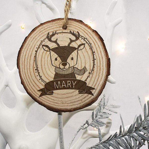 Wooden Gifts & Accessories Personalised Christmas Gifts - Woodland Reindeer Christmas Tree Decoration Treat Gifts