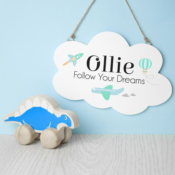 Wooden Gifts & Accessories Personalised Follow Your Dreams Cloud Wall Hanging Treat Gifts