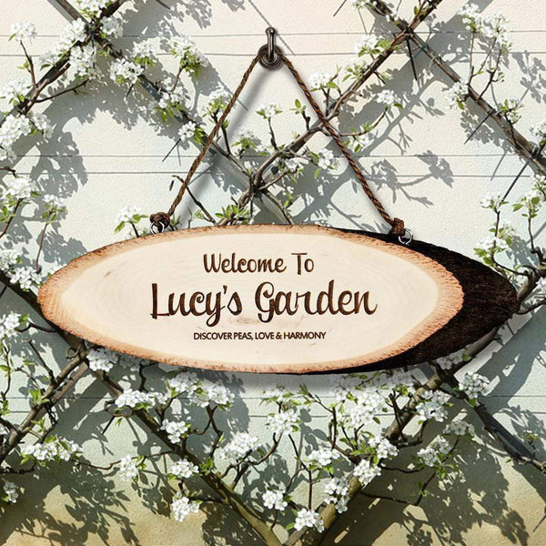 Wooden Gifts & Accessories Personalize Wood Signs Welcome To My Garden Wooden Sign Treat Gifts