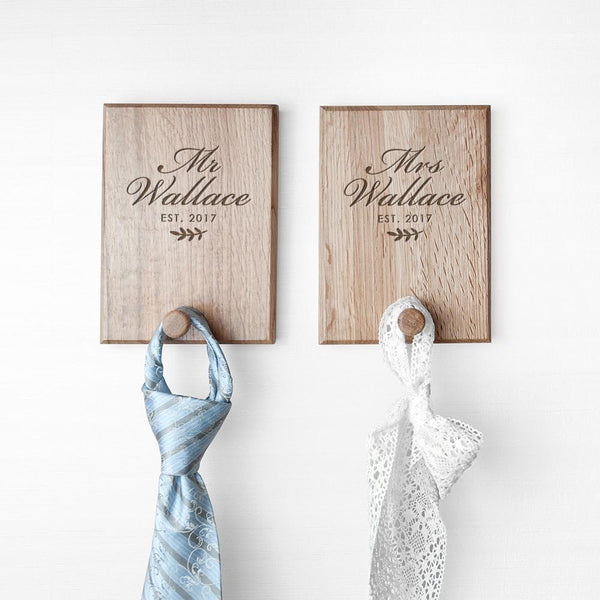 Wooden Gifts & Accessories Personalized Couple Gifts Established Couples Peg Hook Treat Gifts