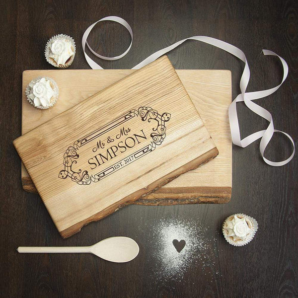 Wooden Gifts & Accessories Personalized Couple Gifts Wedding Date Rustic Welsh Ash Serving Board Treat Gifts