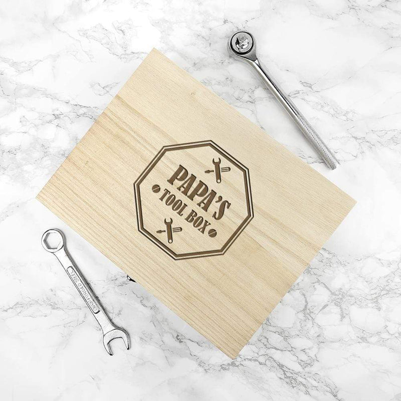 Wooden Gifts & Accessories Personalized Gifts For Dad - Dad's Emblem Tool Box Treat Gifts