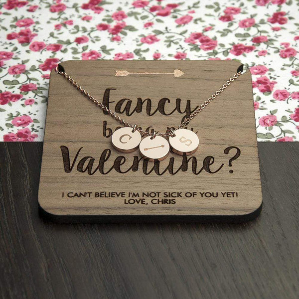 Wooden Gifts & Accessories Personalized Jewelry Will You Be My Valentine Necklace & Keepsake Treat Gifts